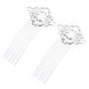 5 Pcs Chinese Style 5 Teeth Hair Combs Pins Silver Metal Side Combs DIY Hairpins Updo Accessory Hair Pin