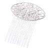 3 Pcs Silver Tone 10 Teeth Side Comb Hair Clip Comb Flower Vine Cirrus Metal Hairpin Decorative Comb Hair Pin