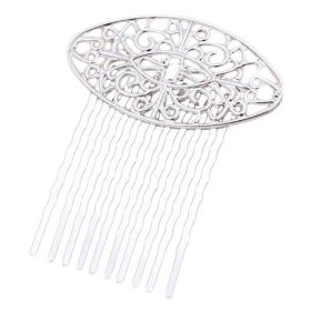 3 Pcs Silver Tone 10 Teeth Side Comb Hair Clip Comb Flower Vine Cirrus Metal Hairpin Decorative Comb Hair Pin