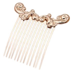 2 Pcs Golden Sea Wave Vintage Side Comb Chinese Style Hanfu Metal Hair Clip 13 Teeth Decorative Comb Hair Pin