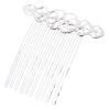 5 Pcs Silver Tone Metal Side Comb Hearts Wedding Veil Hair Clip Comb Hanfu Decorative Hairpi