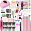 UV LED Nail Drill Kit with Acrylic Nail Tips and Polishing Tools - Complete Manicure and Pedicure Set for Beginners