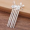 5 Pcs Silver Tone Mini Metal Side Comb Plum Blossom Hanfu Decorative Hairpin Chinese Style Wedding Veil Hair Clip Comb Hair Pin
