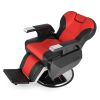 PVC Leather Case ABS Armrest Shell 300lbs Load-Bearing Disc With Footrest Can Be Put Down Barber Chair Red And Black