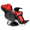 PVC Leather Case ABS Armrest Shell 300lbs Load-Bearing Disc With Footrest Can Be Put Down Barber Chair Red And Black