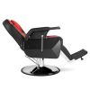 PVC Leather Case ABS Armrest Shell 300lbs Load-Bearing Disc With Footrest Can Be Put Down Barber Chair Red And Black