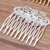 3 Pcs Silver Tone Hair Comb Metal Hair Clip Flower Vine Cirrus 10 Teeth Side Comb Decorative Comb Hair Pin