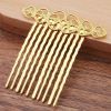 5 Pcs Golden Metal Side Comb Hearts Wedding Veil Hair Clip Comb Hanfu Decorative Hairpin