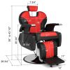 PVC Leather Case ABS Armrest Shell 300lbs Load-Bearing Disc With Footrest Can Be Put Down Barber Chair Red And Black