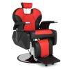 PVC Leather Case ABS Armrest Shell 300lbs Load-Bearing Disc With Footrest Can Be Put Down Barber Chair Red And Black