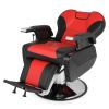 PVC Leather Case ABS Armrest Shell 300lbs Load-Bearing Disc With Footrest Can Be Put Down Barber Chair Red And Black