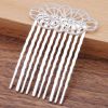 5 Pcs Silver Tone Metal Side Comb Chinese Style Wedding Veil Hair Clip Comb Hanfu Decorative Hairpin