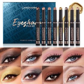 New Product Eye Shadow Stick Combo 8 Color Rendering Not Easy To Smudge (Option: 2g8-B)