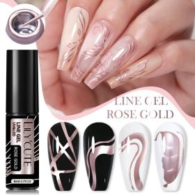 Metal Painted Cable Gel Nail Polish Nail Art Cable Adhesive Hoy Side Silver Phototherapy Metalic Glue (Option: 03color)