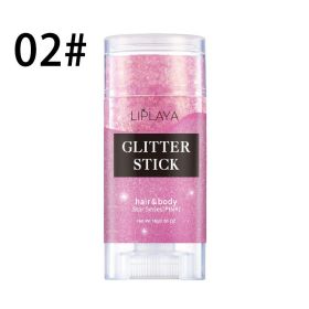 Sequins Stick Three-color Magic Eye Shadow Convenient (Color: Pink)