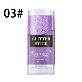Sequins Stick Three-color Magic Eye Shadow Convenient (Color: Purple)