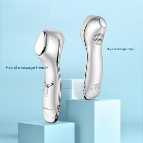 Warm And Cold Skin Rejuvenation Beauty Instrument Sonic Vibration Facial Infusion Machine (Color: silver)