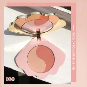 Makeup Shell Double Color Mirror Powder Blusher (Option: 03color)
