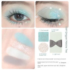 Three Colors Eye Shadow Powder Fine And Easy To Use (Option: 06 Clear Face Matcha)