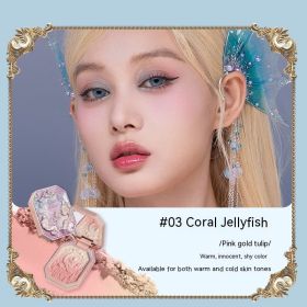 Tri Color Gradient Powder Blusher Matte (Option: 03Coral jellyfish)
