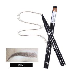 Four-head Eyebrow Pencil Liquid Eyebrow Pencil Tattoo Eyebrow Pencil Eyebrow Pencil 4-head Eyebrow Pencil Four-jaw Eyebrow Pencil (Option: 2 Gray Coffee Color-1PCS)