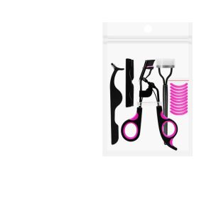 Semi-arc Steel Tooth Brow Groomer Eyelash Curler (Option: Neutral bag-Purple black straight 5pcs)
