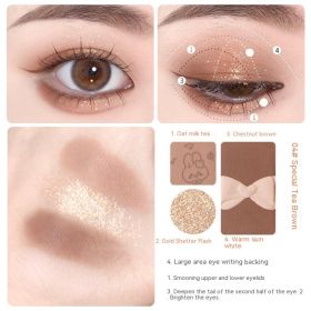 Three Colors Eye Shadow Powder Fine And Easy To Use (Option: 04 Special Tea Brown)