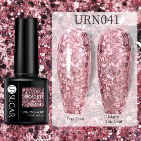 Black White Red Glitter Color Gel Nail Polish Matte (Option: URN041)