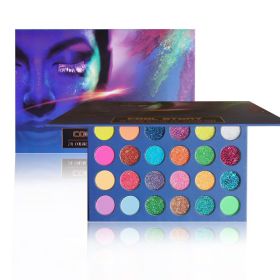 24 Color Luminous Eye Shadow Plate Beads Matte Fluorescent (Option: Eye Shadow-24color Luminous Eye Shadow)