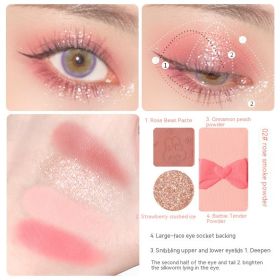 Three Colors Eye Shadow Powder Fine And Easy To Use (Option: 02 Rose Smoke Powder)