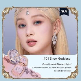 Tri Color Gradient Powder Blusher Matte (Option: 01Snow Country Goddess)