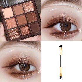 Chocolate Jiugongge Grid Earth Color Pure Nude Makeup Eye Shadow Plate (Option: Chocolate Nine Colors)