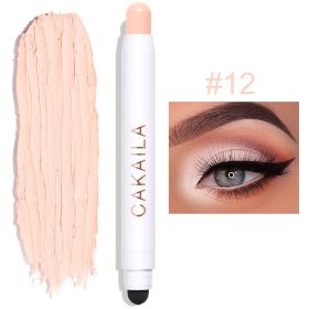 Double-headed Monochrome Pearlescent Eye Shadow Stick (Option: 12 Colors)