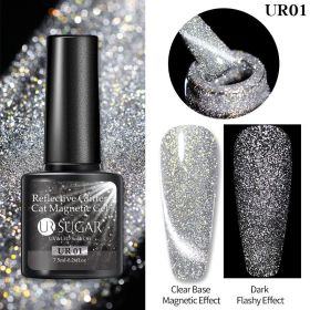 Laser Cat Eye Gel Nail Polish Manicure Crystal Diamond In The Debris Cat Eye Gel Polish (Option: UR01)
