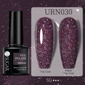 Black White Red Glitter Color Gel Nail Polish Matte (Option: URN030)
