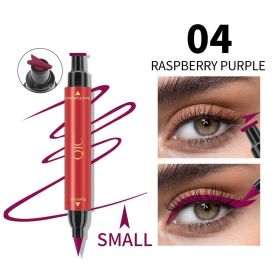 Color Double-headed Triangle Stamp Eyeliner Waterproof Non-smudge Eyeliner Liquid Pen for All Eye Shapes (Color: 4)