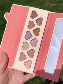 Ten Color Pearlescent Matte Eyeshadow Tray Waterproof Makeup Love (Option: 01Peach Balls)