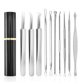 Aluminum Cylinder Mounted Acne Needle Set Of 10 Pieces (Color: silver)
